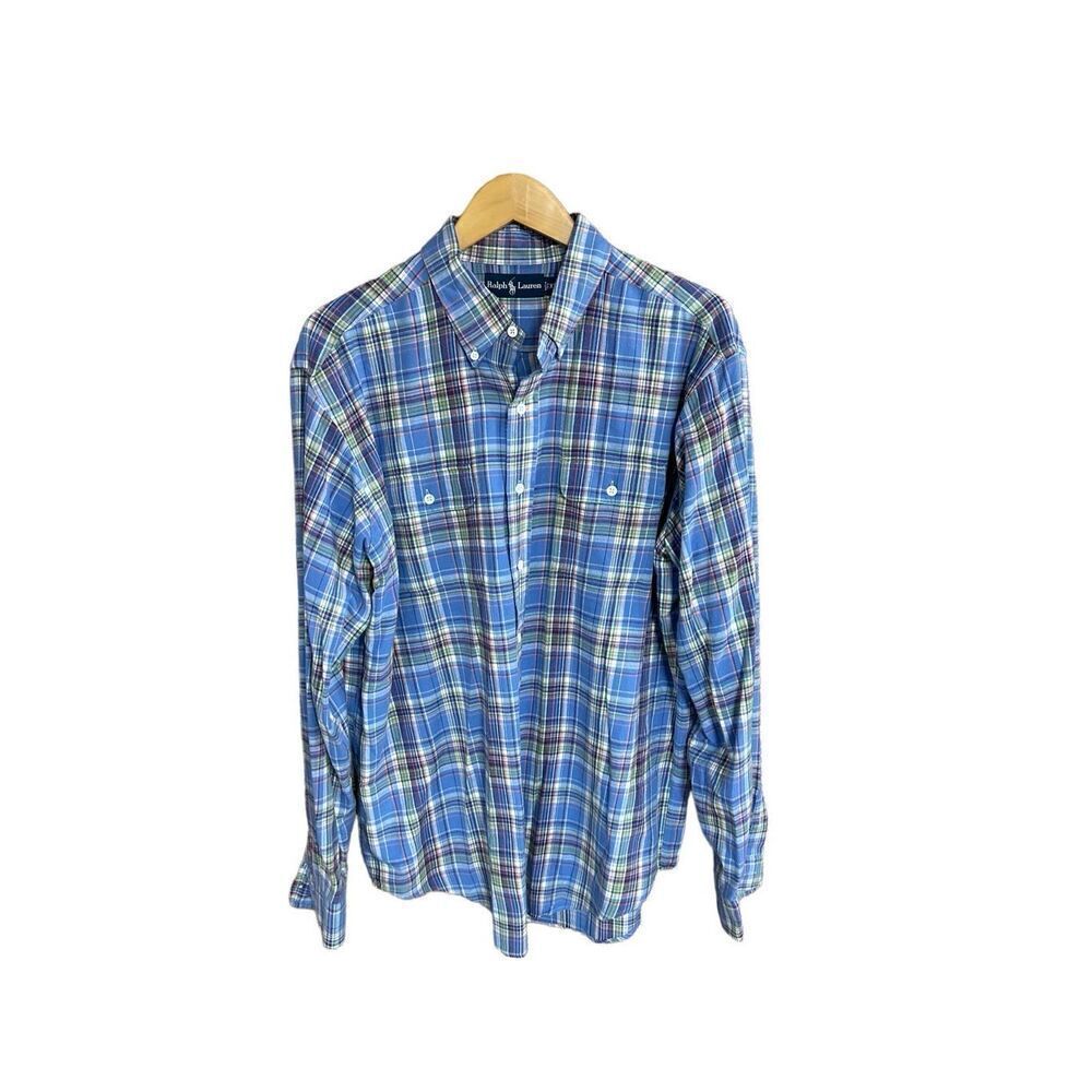 Ralph Lauren Extra Large (XL) Pastel Plaid Long Sleeve Button